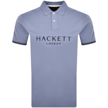 Hackett Logo Polo T Shirt in Blue Mainline Menswear Canada